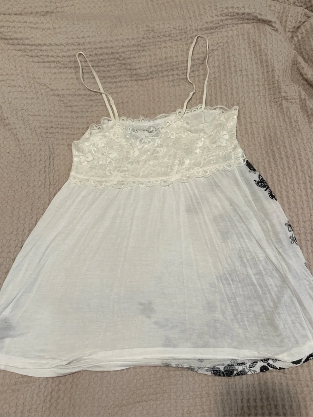 Vintage Forever 21 Lace-Trim Babydoll Tank Top - Picture 2 of 4